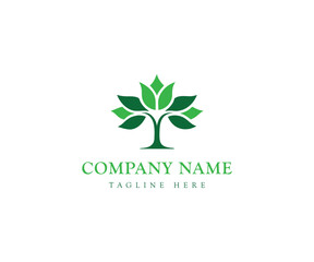 Green Tree of Life Logo with Leafy Canopy 