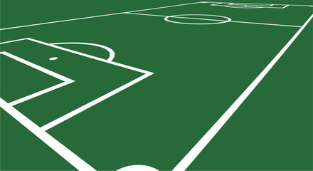 Dynamic Soccer Field - Low Angle Vector Background
