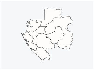 Obraz premium vector map of gabon isolated on white background, central african country