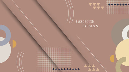 3d rendering abstract composition geometric shapes in earth tone color.