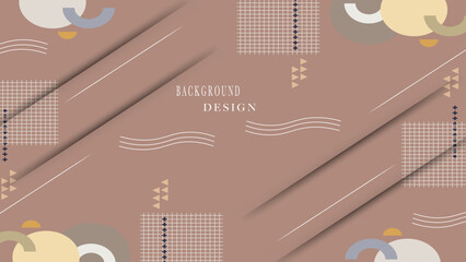 3d rendering abstract composition geometric shapes in earth tone color.