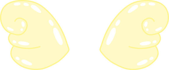 Yellow Cartoon Angel Wings Vector Illustration, Bright Pastel Decorative Pair for Fantasy Characters, Children’s Design, and Cute Clipart