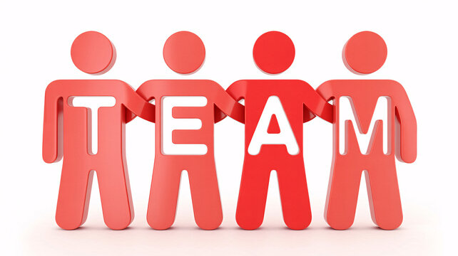 Successful teamwork with connected figures shows collaboration and unity for business projects