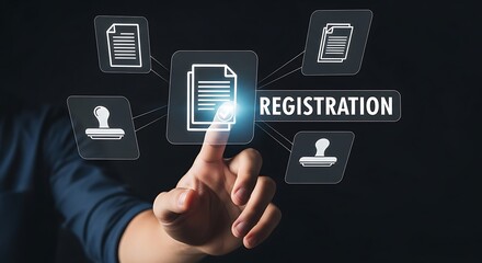 Finger touching digital document registration process
