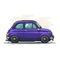 Side view of a vintage purple car (1)