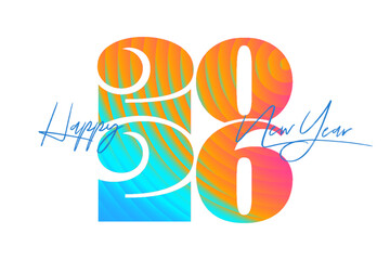 2026 pattern background for vector Happy New Year greeting card