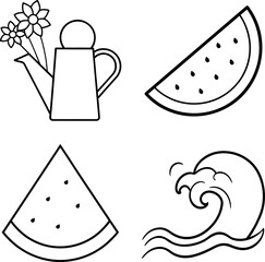Watermelon, Juice & Summer Treat Icons