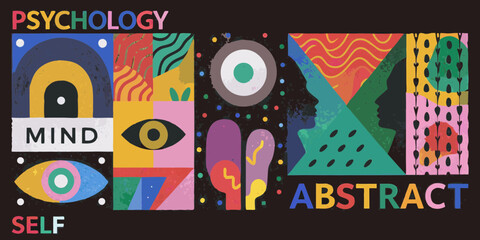 Fototapeta premium Colorful Abstract Illustration Exploring Psychology Mind Self and Human Connection Concepts