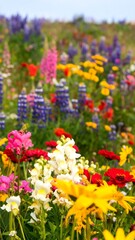 Fototapeta premium Vibrant flower field in full bloom