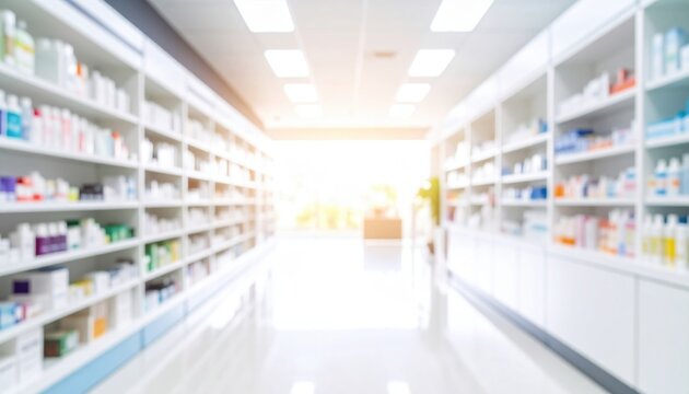 Enhancing health solutions pharmacy aisle product display clean environment bright perspective conceptual retail space