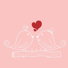 Love bird with pink background 628