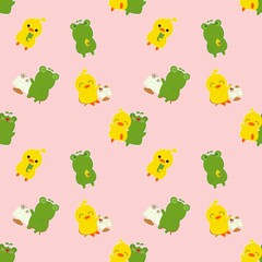 seamless pattern with funny animals 3463