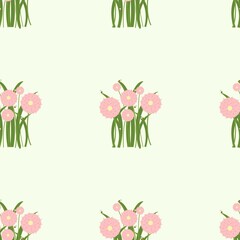 set of pink flowers 4523