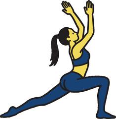 hand drawn Minimalist yoga woman silhouette vector design

