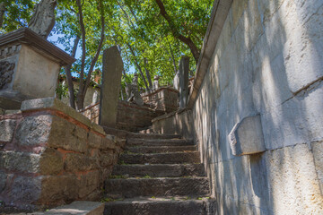 Stone Stairway Leading to Ottoman Cemetery in Eyup Sultan Istanbul