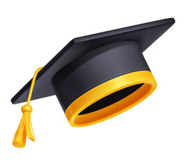 graduation cap isolated on transparent background