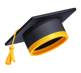 graduation cap isolated on transparent background