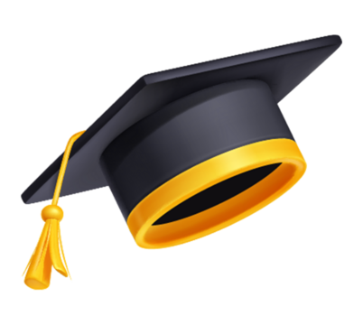 graduation cap isolated on transparent background