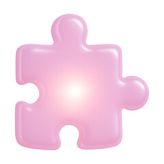 Obraz premium PNG Glossy pink puzzle piece illustration.