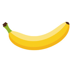 Simple Unpeeled Banana Illustration in a Flat Vector Design Style