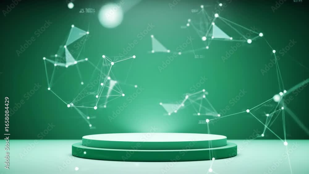 Poster platform with abstract network, futuristic technology background