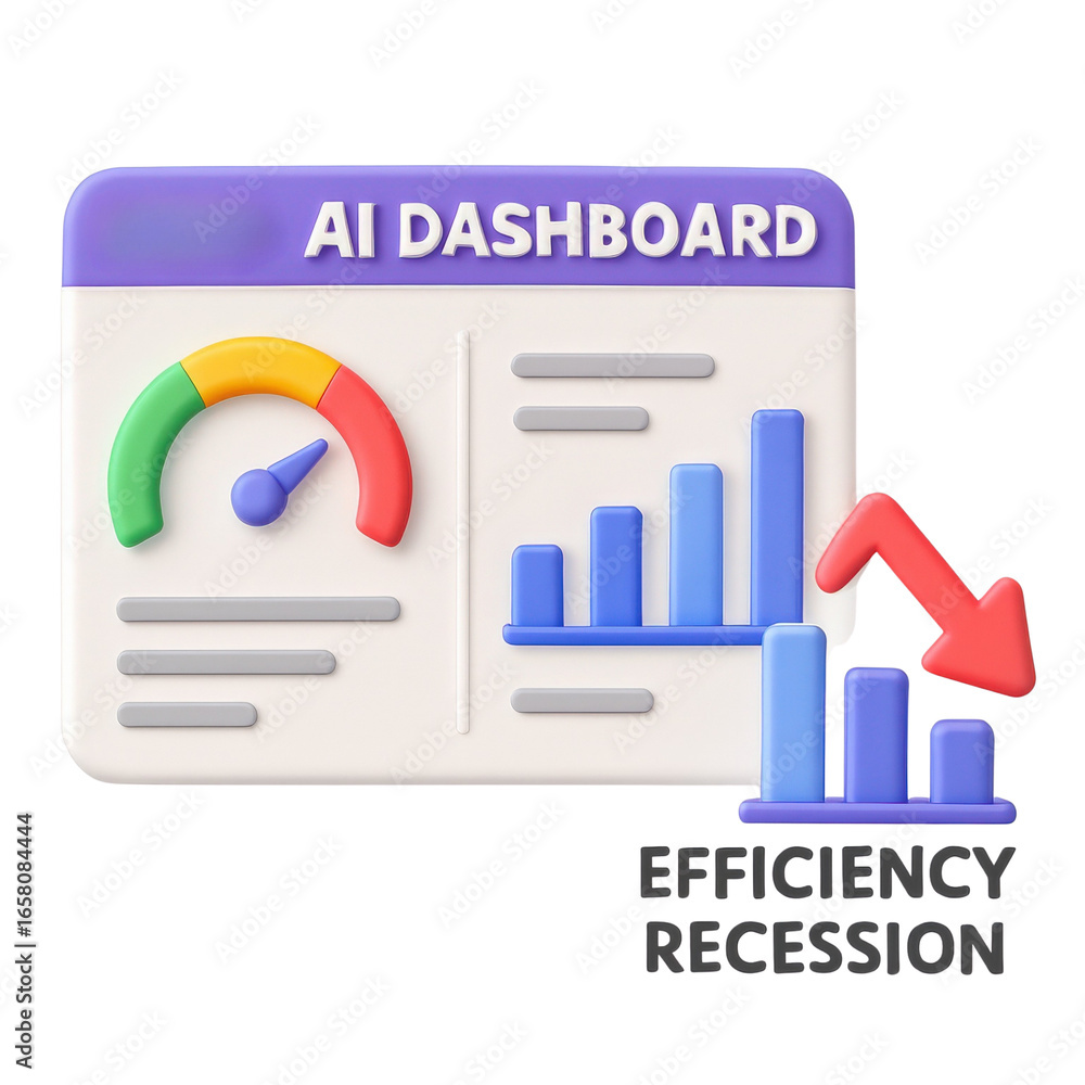 Poster efficiency recession concept. ai dashboard displaying performance metrics and trends.