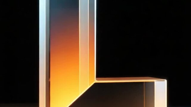 Abstract light-blue L shape