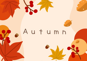 シンプルな秋背景イラスト