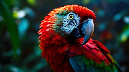 Scarlet Macaw Feathered Beauty parrot vibrant feathers