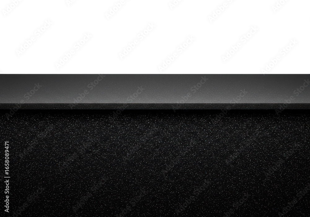 Poster closeup of a dark, textured surface with a subtle speckled pattern and a clean edge, isolated on whi