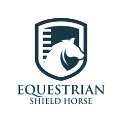 Equine Equestrian Horse Badge Shield Logo Template