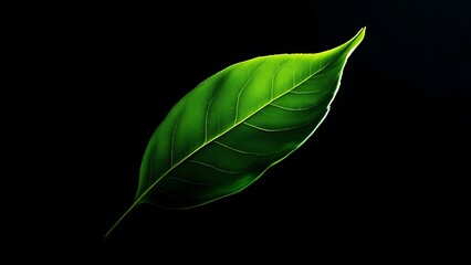 Obraz premium Vivid green leaf dramatic lighting nature plant