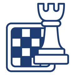 Piece Icon In Blue Monochrome Flat Design, Vector Illustration