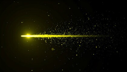 Yellow light trail on black background
