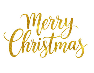  Elegant Merry Christmas Calligraphy with Golden Swirls, Transparent PNG