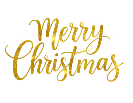  Elegant Merry Christmas Calligraphy with Golden Swirls, Transparent PNG - Powered by Adobe
