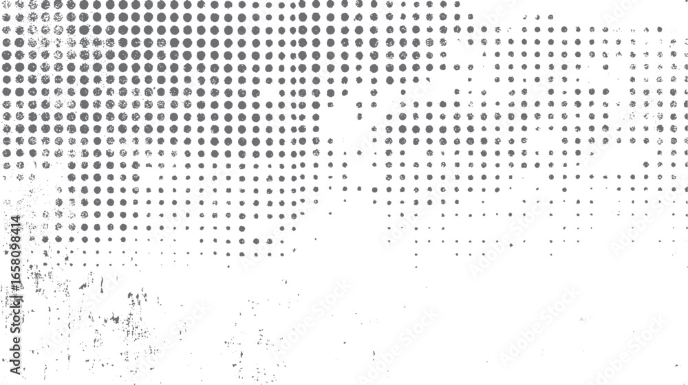 Aufkleber distressed halftone dot texture. grunge retro dotted pattern with vintage rough effect. abstract ove