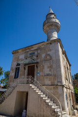Kaptanpasa Mosque in Eyup Sultan with Minaret and Stone Facade