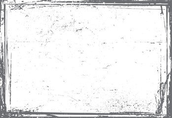 Distressed grunge border texture. Vintage frame background with scratched surface and rough edges