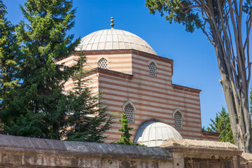 Sheikh Ebulvefa Mosque with Striped Ottoman Architecture in Istanbul