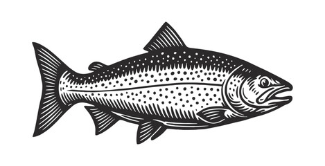 a hand drawn salmon fish