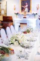 table set for a wedding reception