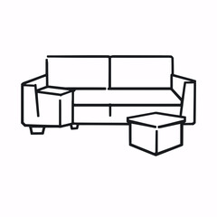 Modern living room with black leather furniture, featuring a comfortable sofa and a stylish armchair