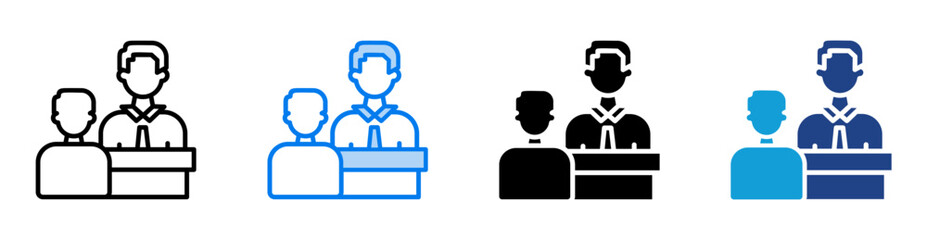 Business meeting icon set multiple style collection