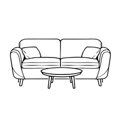 Black luxury leather sofa and armchair isolated on a white background for interior design