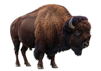 Fototapeta premium American bison standing, isolated on transparent background