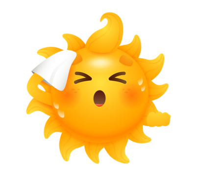 sun cartoon character isolated on transparent background - Powered by Adobe