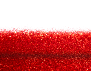 Red Festive Background with Glitter Dust and Radiant Glow, Transparent PNG