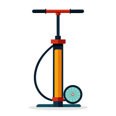 Modern bicycle floor pump with hose and handle