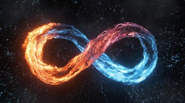abstract fire water infinity loop dynamic concept